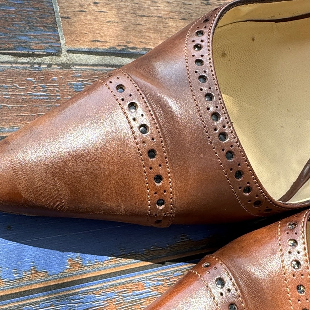 Manolo Blahnik Tan Leather Heels - Picture 7 of 9
